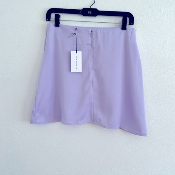 WEWOREWHAT Fairy Core Heather Lavender Satin Charmeuse Mini Slip Skirt Size M - Picture 2 of 6